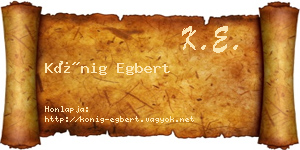 Kőnig Egbert névjegykártya